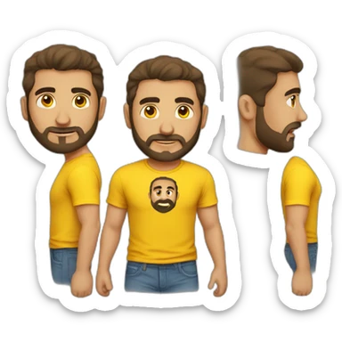 Armenian guy with a yellow T-shirt sticker