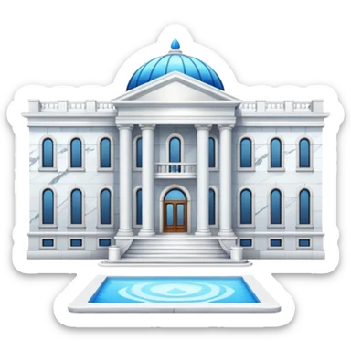 White luxurious expensive shiny new brilliant gorgeous marble modern mansion house sticker