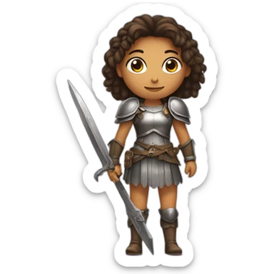Fille avec une armure sticker