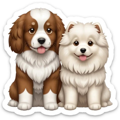 cocker spaniel and samoyed  sticker