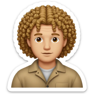 heavy young man with curles sticker