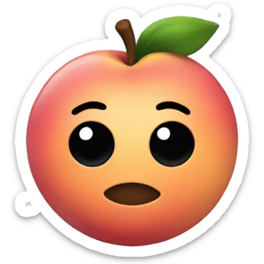 A black peach with stars sticker