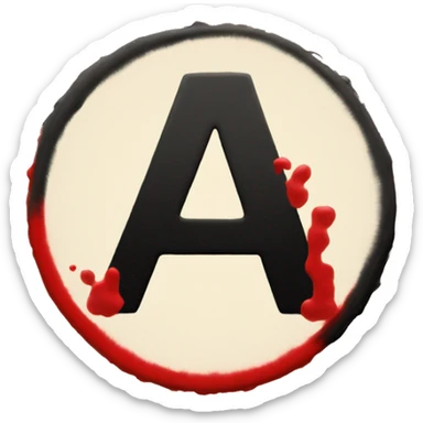 Spray-Painted letter "A" in a red circle sticker
