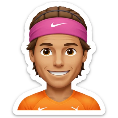 rafael nadal with head band, half body sticker