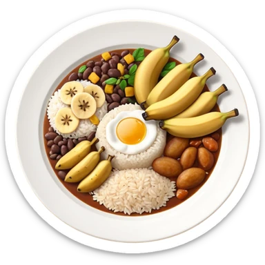 Food plate with brazilian food sticker