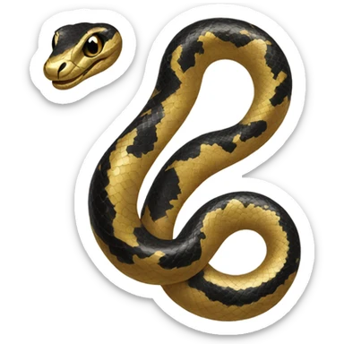 Gold and black snake sticker
