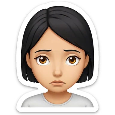 a black hair girl is tired of living alone sticker