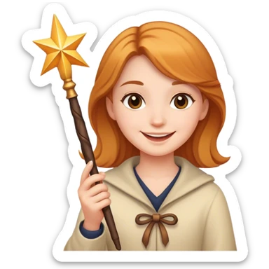 Girl with wand sticker