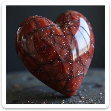 photorealistic onyx heart with sparkles and glossy finish sticker