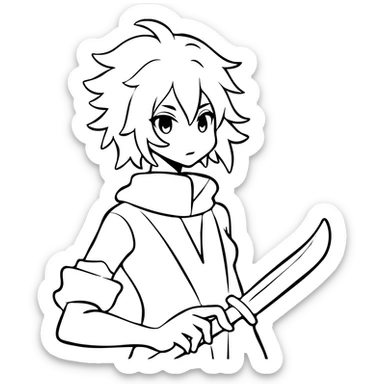 Jett from Valorant, a female character with short white hair, holding kunai knives, wind abilities sticker