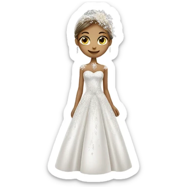 wedding dress covered in diamonds  sticker
