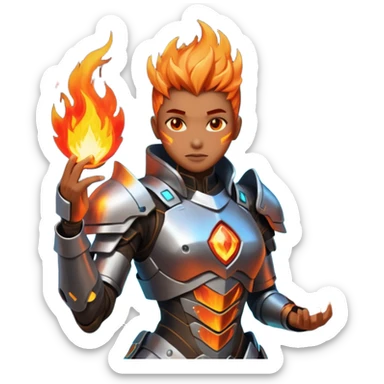 World of Arkadia. Magic vs cyperpunk fantasy world. characters have elemental powers of fire, earth, air, or water sticker