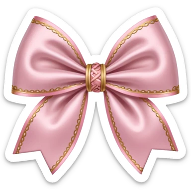 vintage rococo light pink bow sticker