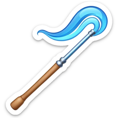 magic wand with blue magic wave sticker