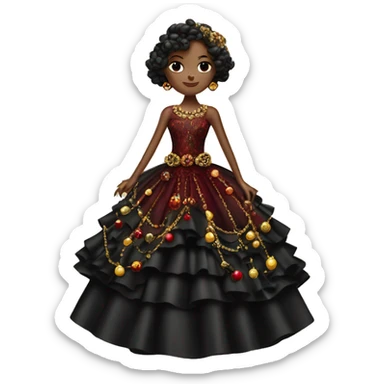 Dolce and Gabbana dark dress with colourful ornament dark red black and golden detais  sticker