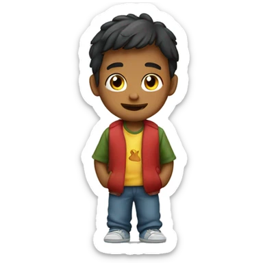 Niño diciendo hola sticker