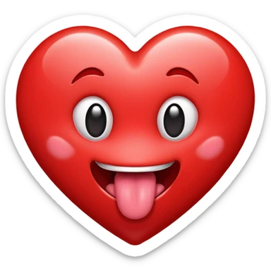 Love heart emoji with tounge  sticker