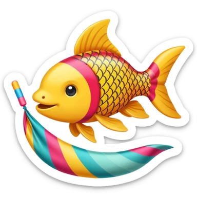 carp streamer hanging sticker