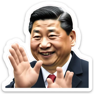 Chinese President Xi Jinping applauds sticker