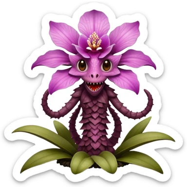 demogoron creature with natural and orchid like characteristics sticker