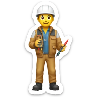 electrician with mutimeter with light brown ski tone sticker