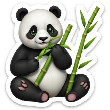 panda eating bamboo sticker