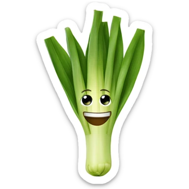 Leek with smiley  sticker