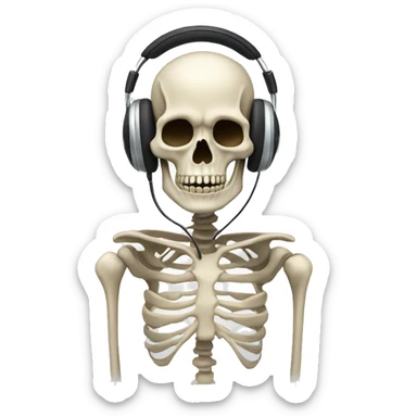 a horned skeleton uses a headset sticker