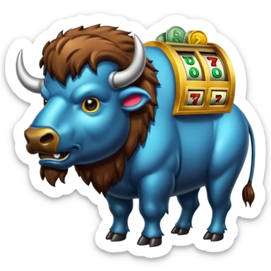 Angry buffalo slot machine taking money sticker