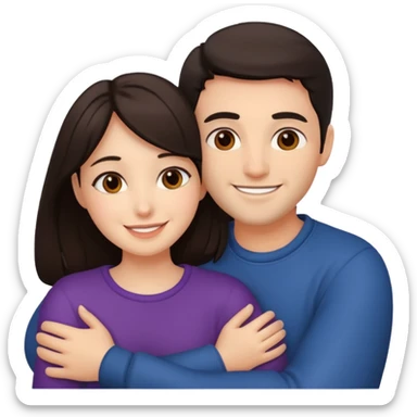 couple hug with warm smiles sticker