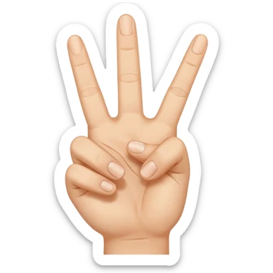 Peace sign with the index finger crossing over the middle finger sticker