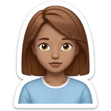 GloomyKassie with brown medium hair, light blue outfit sticker