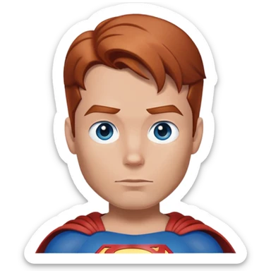 Flying superman with redish brownish hair, blue eyes no cape sticker