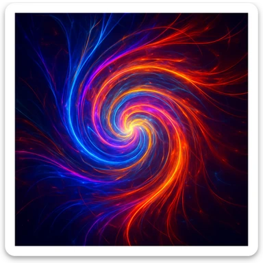 abstract AI swirl, digital energy, vibrant colors sticker
