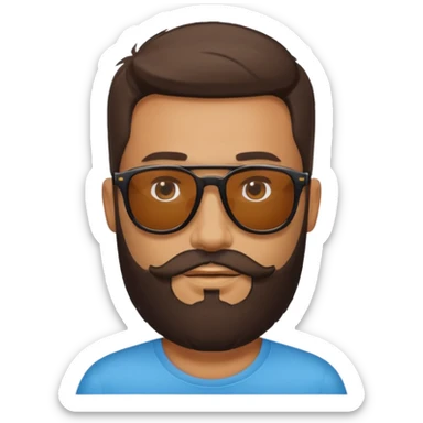hombre con barba y gafas de sol sticker