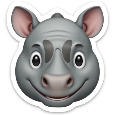 cartoon rhino sticker