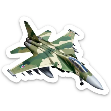 SU-35 Jet - Sukhoi (Model Year: 2020) (Iconic colour: Camouflage green) sticker