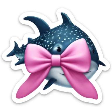 whale shark wearing a pink bow  sticker