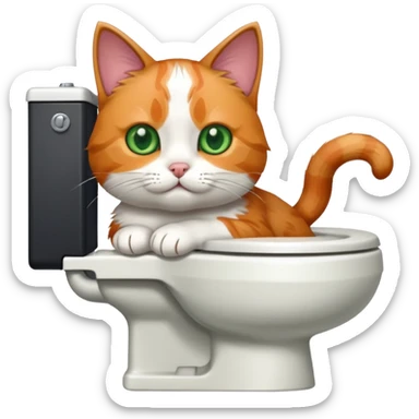 Cat in toilet  sticker