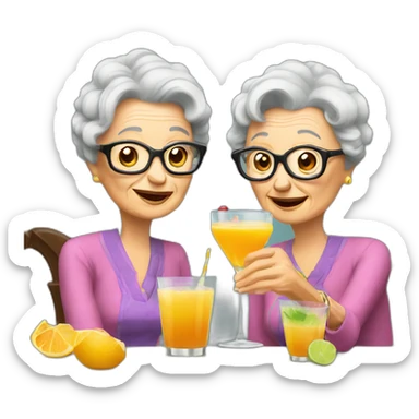 Two grandmas drinking cocktails sticker