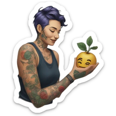 Handpoke tattoo artist sticker