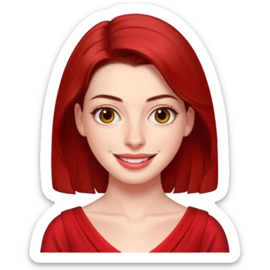 Anne Hathaway in red dress, cute sticker