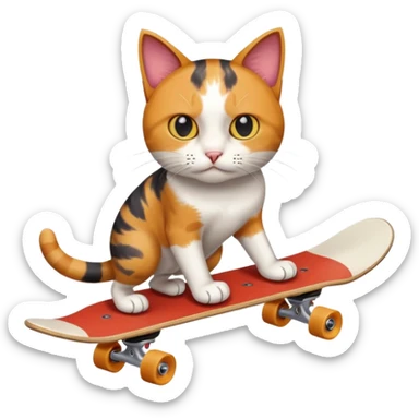 cat skateboarding sticker