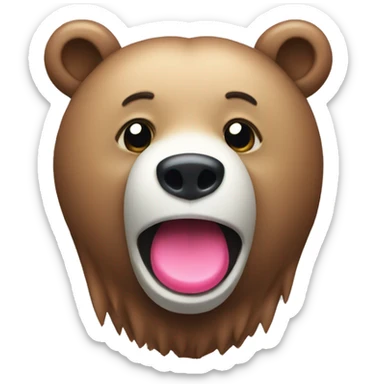 Bear with a gum sticker