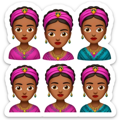 emoji pack of Frida Kahlo in style of her artworks  sticker