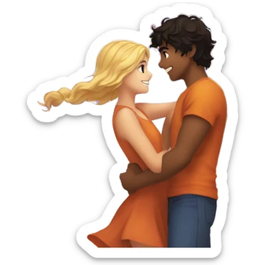 Percy Jackson and Annabeth Chase dancing  sticker