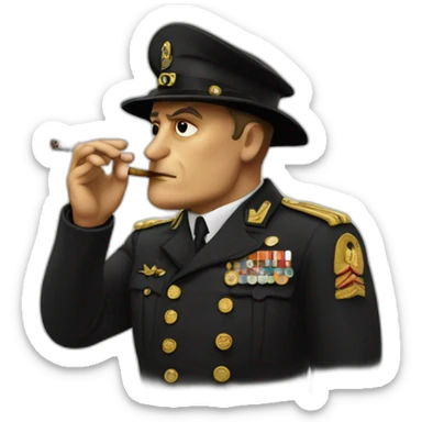 mussolini smoking sticker