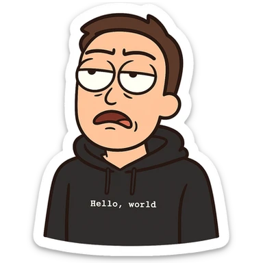 Create an emoji of a first person with an irritated expression and eyes rolled back, imitating the Tony Stark annoyed meme. Style: cartoon (flat toon). Transparent background. sticker