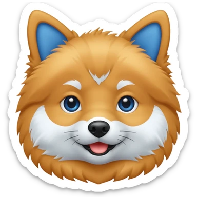 Ein blaer quadrat komplett blau eckig spitz ohne gesicht sticker