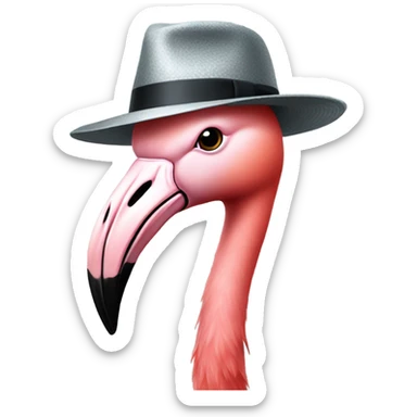 Flamingo wearing a fedora sticker